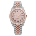 Rolex Datejust 41MM 126331 Diamond Paved Roman Dial Diamond Bezel Two Tone Rose Gold Full Diamond Jubilee Bracelet