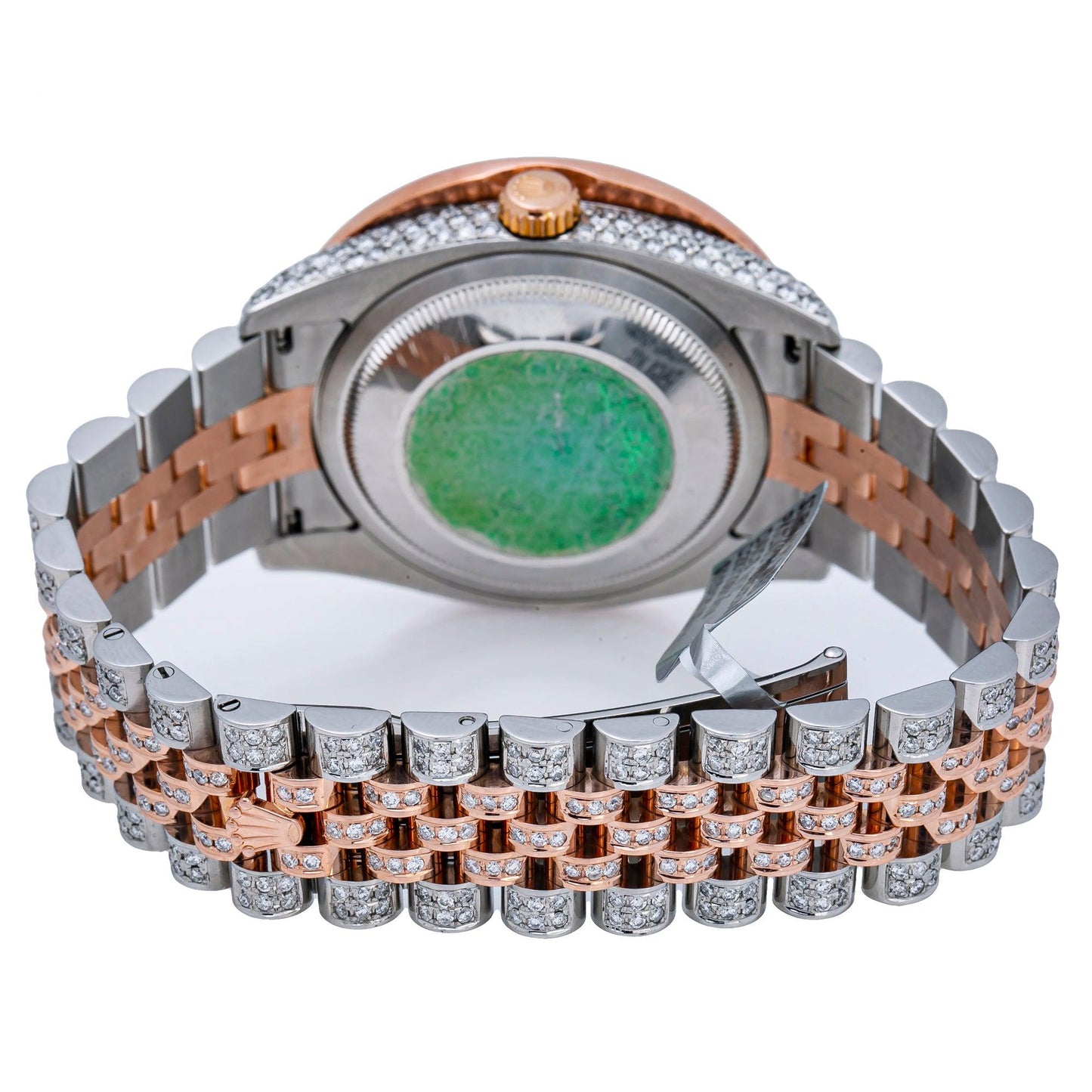 Rolex Datejust 36MM 116231 Diamond Paved Dial Diamond Bezel Two Tone Rose Gold Full Diamond Jubilee Bracelet 11.75ct