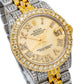 Rolex Datejust 31MM 68273 Champagne Roman Diamond Dial Diamond Bezel Two Tone Yellow Gold Full Diamond Jubilee Bracelet 8.75ct