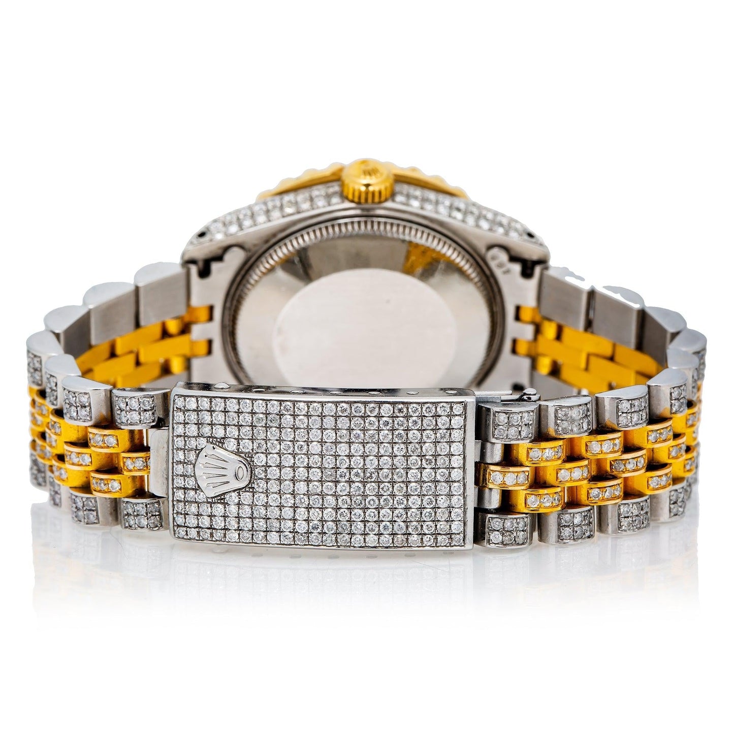 Rolex Datejust 31MM 6824 Champagne Roman Diamond Dial Diamond Bezel Two Tone Yellow Gold Full Diamond Jubilee Bracelet 8.75ct