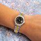 Rolex Datejust 26MM 6516 Black Diamond Dial Diamond Bezel Two Tone Yellow Gold Full Diamond Jubilee Bracelet 6.25ct