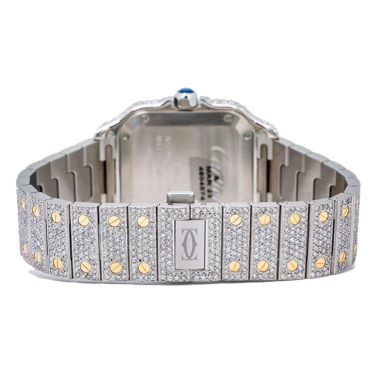 Cartier Santos W2SA00163 35MM Champagne Diamond Dial With Two Tone Bracelet