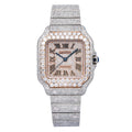 Cartier Santos WSSA0029 35MM Rose Gold Diamond Dial With 18.75 CT Diamonds