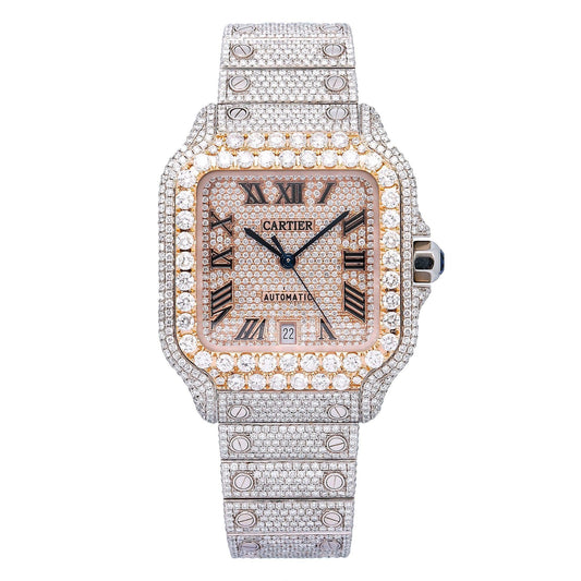 Cartier Santos WSSA0018 40MM Rose Gold Diamond Dial With Stainless Steel Bracelet