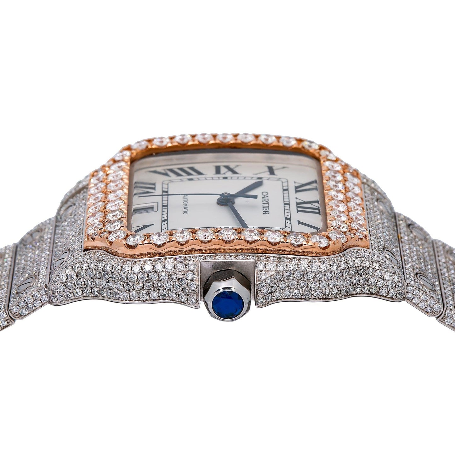 Cartier Santos WSSA0009 40MM White Dial With 17.96 CT Diamonds