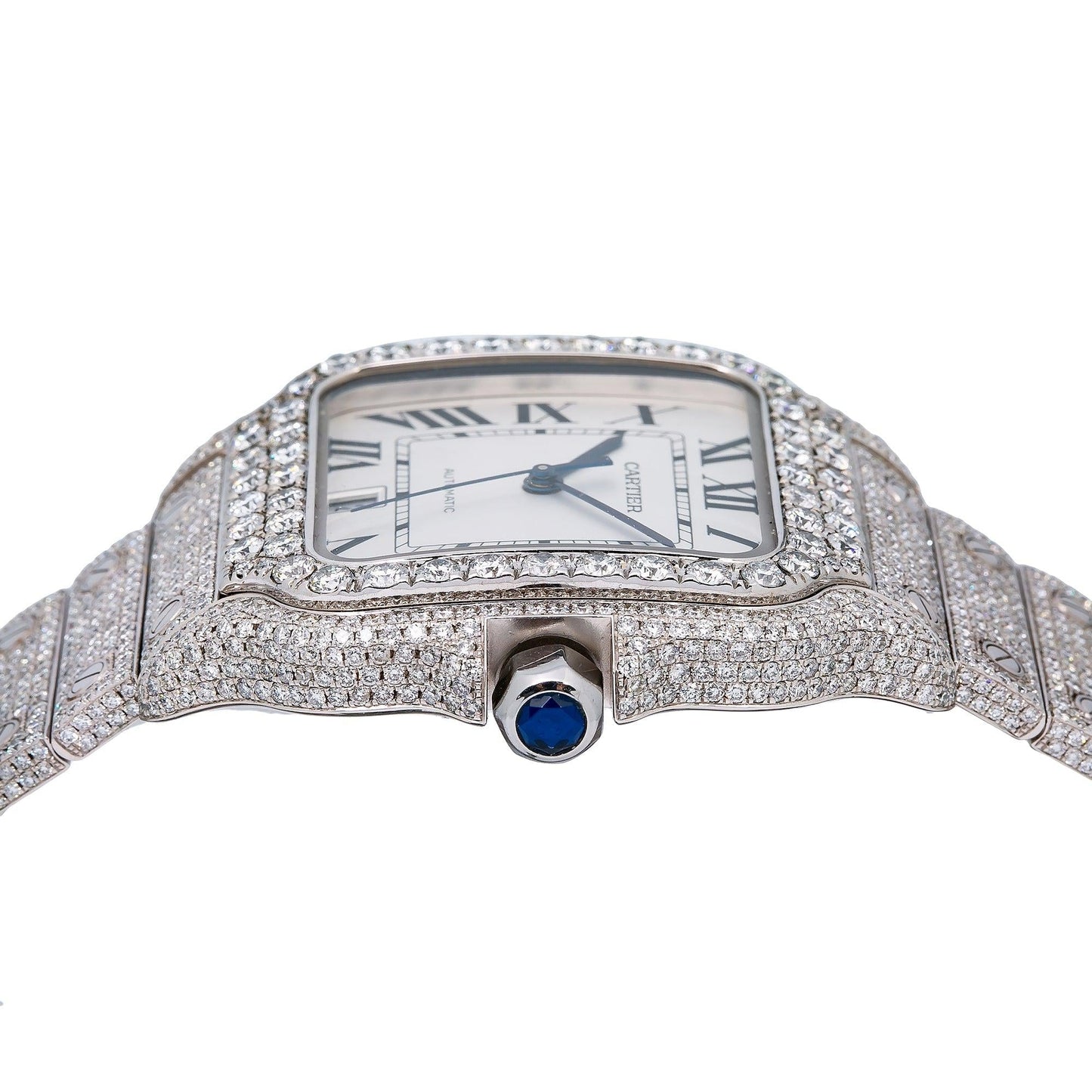 Cartier Santos WSSA0009 40MM White Dial With 17.96 CT Diamonds