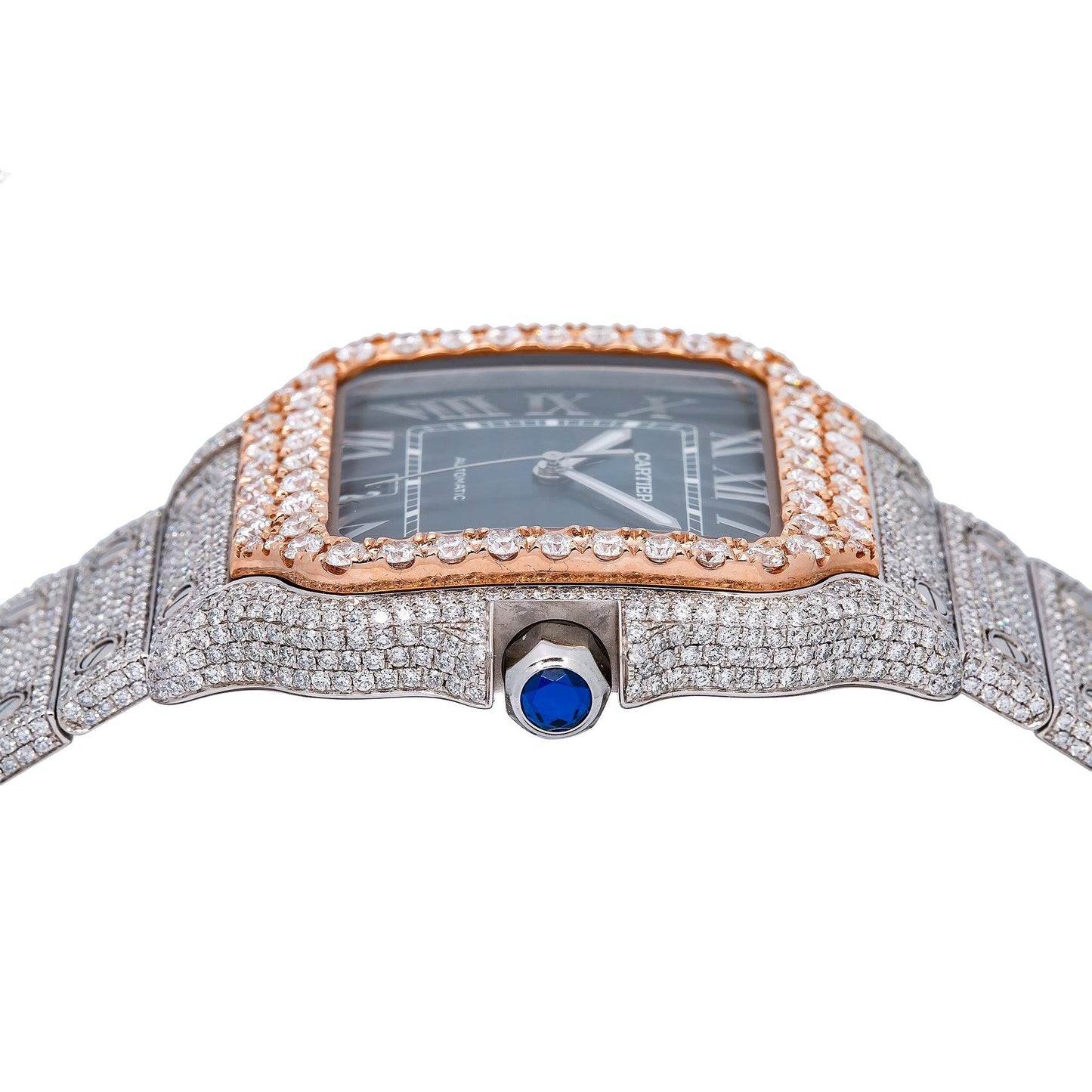 Cartier Santos WSSA0030 40MM Blue Dial With 17.95 CT Diamonds