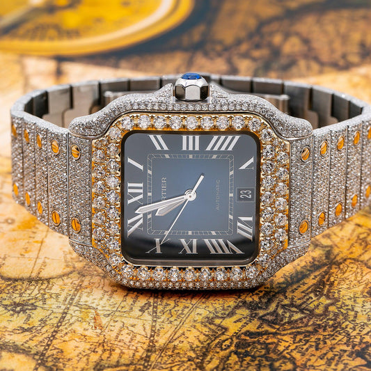 Cartier Santos WSSA0030 40MM Blue Dial With 17.95 CT Diamonds
