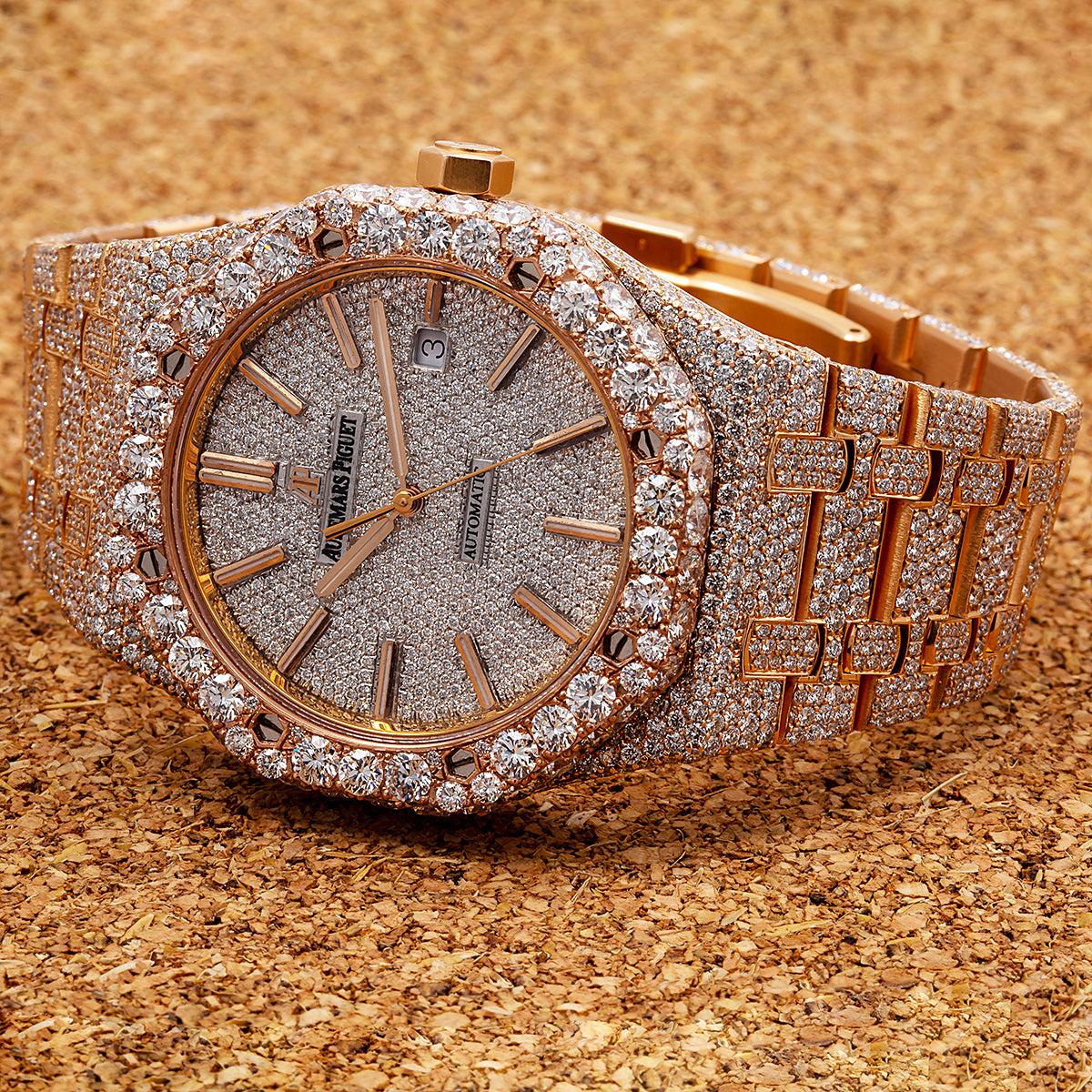 Audemars Piguet Royal Oak 15400OR 41MM White Diamond Dial With 27.75 CT Diamonds