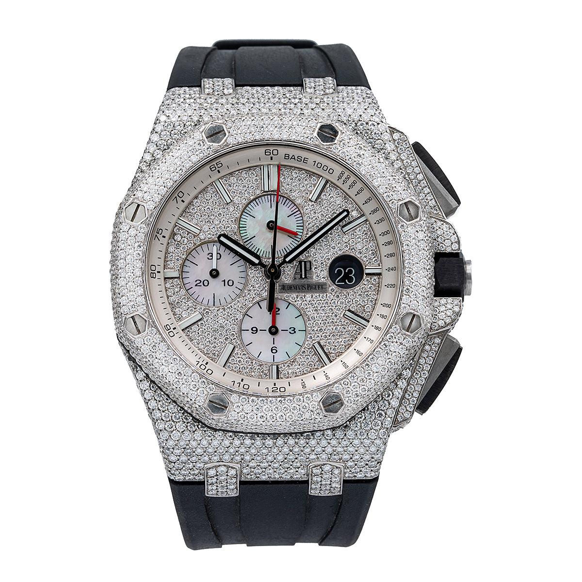 Audemars Piguet Royal Oak Offshore Chronograph 26400SO 44MM White Diamond Dial With 14.09 CT Diamonds