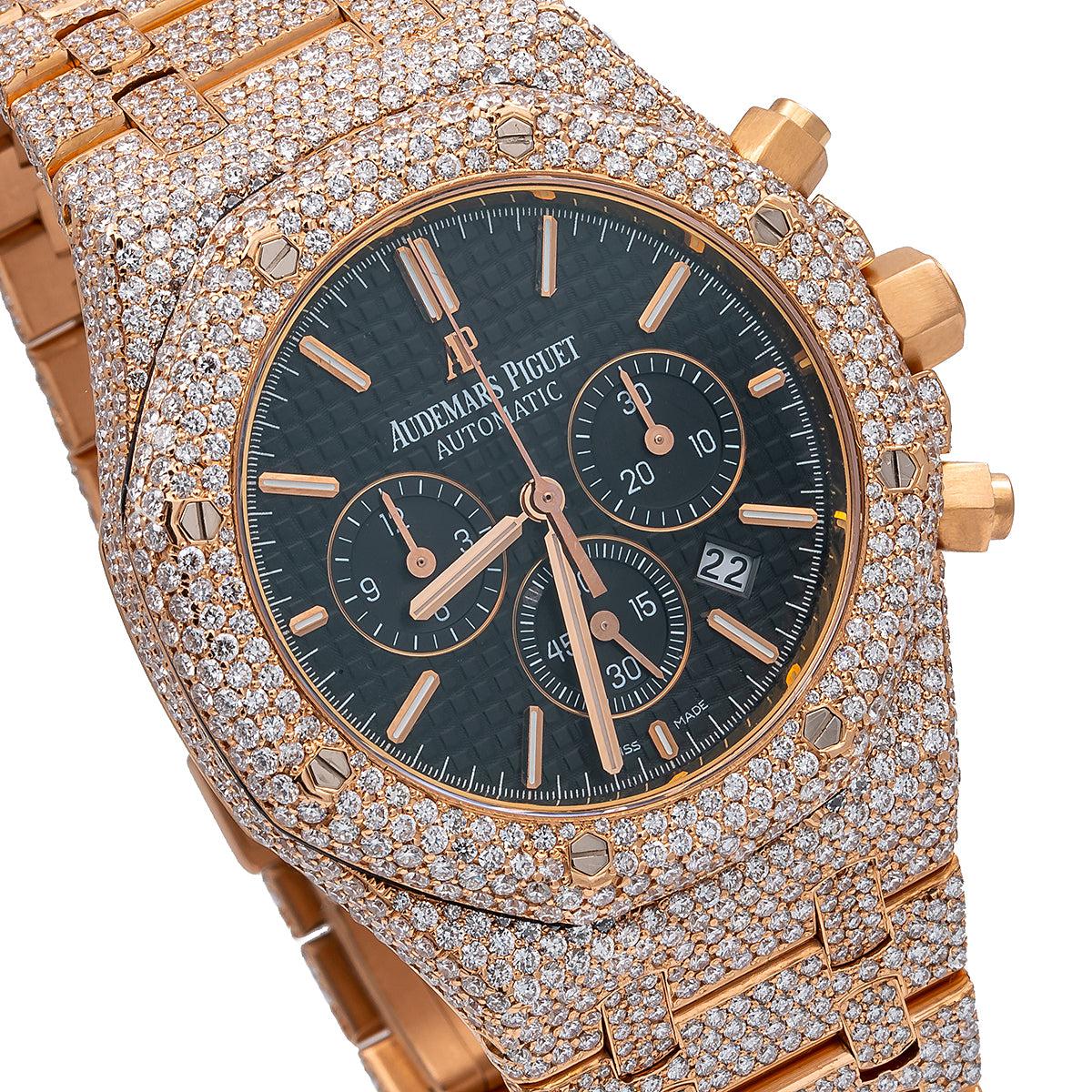 Audemars Piguet Royal Oak Chronograph 26320OR 41MM Black Dial With 21.75 CT Diamonds