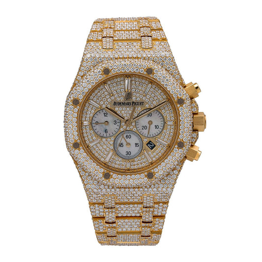 Audemars Piguet Royal Oak Chronograph 26320BA YELLOW GOLD 41mm Champagne Dial With 27.75 CT Diamonds