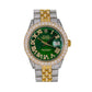 Rolex Datejust 36MM 1601 Green Roman Diamond Dial Diamond Bezel Two Tone Yellow Gold Full Diamond Jubilee Bracelet 8.25ct