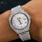 Rolex Datejust 36MM 16200 Mother of Pearl Roman Diamond Dial Diamond Bezel Stainless Steel Full Diamond Jubilee Bracelet