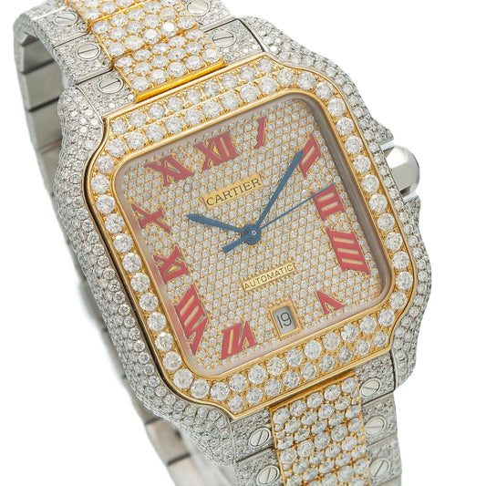 Cartier Santos WSSA0018 40MM Two Tone Yellow Gold Diamond Dial With 18.75 CT Diamonds
