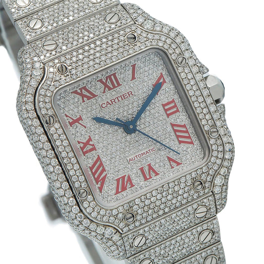 Cartier Santos WSSA0029 35MM Diamond Dial With 11.65 CT Diamonds