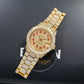 Rolex Datejust 31MM 6827 Diamond Paved Red Eastern Arabic Dial Diamond Bezel 18K Yellow Gold Full Diamond President Bracelet
