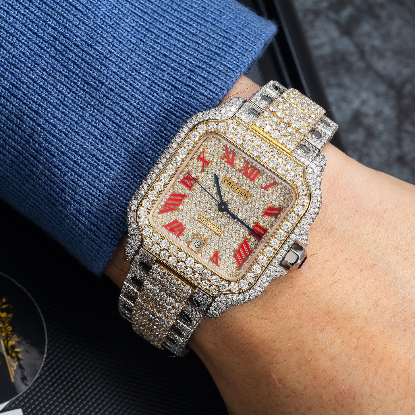 Cartier Santos WSSA0018 40MM Two Tone Yellow Gold Diamond Dial With 18.75 CT Diamonds