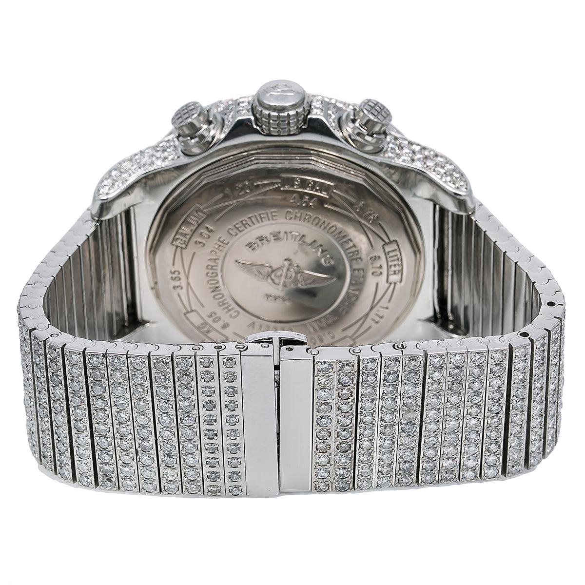 Breitling Super Avenger A13370 48MM Blue Diamond Dial With 24.85 CT Diamonds