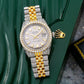 Rolex Datejust 36MM 1601 Slate Gray Baguette Diamond Dial Diamond Bezel Two Tone Yellow Gold Full Diamond Jubilee Bracelet 8.35ct