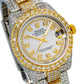 Rolex Datejust 31MM 178243 Mother of Pearl Diamond Dial Diamond Bezel Two Tone Yellow Gold Full Diamond Oyster Bracelet 12.25ct