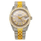 Rolex Datejust 36MM 1601 Slate Gray Baguette Diamond Dial Diamond Bezel Two Tone Yellow Gold Full Diamond Jubilee Bracelet 8.35ct