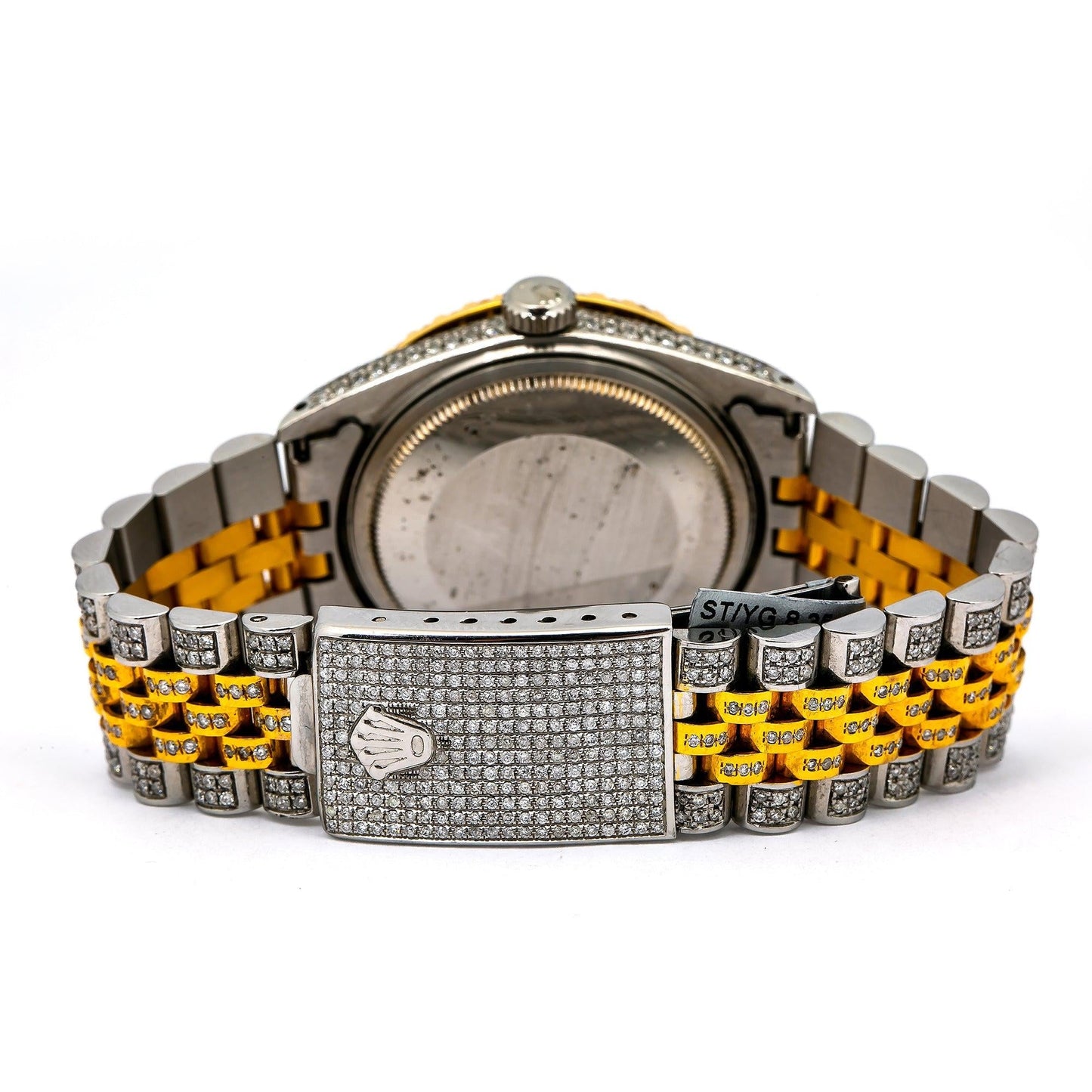 Rolex Datejust 36MM 1601 Slate Gray Baguette Diamond Dial Diamond Bezel Two Tone Yellow Gold Full Diamond Jubilee Bracelet 8.35ct