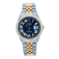Rolex Datejust 36MM 1601 Blue Roman Diamond Dial Diamond Bezel Two Tone Yellow Gold Full Diamond Jubilee Bracelet 8.25ct