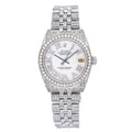 Rolex Datejust 31MM 68274 White Roman Diamond Dial Diamond Bezel Stainless Steel Full Diamond Jubilee Bracelet