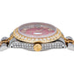 Rolex Datejust 31MM 6827 Red Roman Diamond Dial Diamond Bezel Two Tone Yellow Gold Full Diamond Jubilee Bracelet 7.25ct