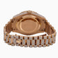 Rolex Day-Date II 41MM 218235 Black Roman Diamond Dial Diamond Bezel 18K Rose Gold Full Diamond President Bracelet 25.75ct