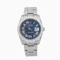 Rolex Datejust 36MM 116234 Blue Roman Diamond Dial Diamond Bezel Stainless Steel Full Diamond Oyster Bracelet 14.75ct