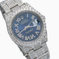Rolex Datejust 36MM 116234 Blue Roman Diamond Dial Diamond Bezel Stainless Steel Full Diamond Oyster Bracelet 14.75ct