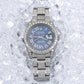 Rolex Datejust 36MM 116234 Blue Roman Diamond Dial Diamond Bezel Stainless Steel Full Diamond Oyster Bracelet 14.75ct