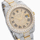 Rolex Datejust II 41MM 116333 Diamond Paved Roman Dial Diamond Bezel Two Tone Yellow Gold Full Diamond Oyster Bracelet 22.75ct