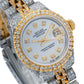 Rolex Datejust 26MM 6917 Mother of Pearl Diamond Dial Diamond Bezel Two Tone Yellow Gold Full Diamond Jubilee Bracelet 5.75ct