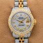 Rolex Datejust 26MM 6917 Mother of Pearl Diamond Dial Diamond Bezel Two Tone Yellow Gold Full Diamond Jubilee Bracelet 5.75ct