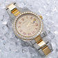 Rolex Datejust 41MM 116333 Diamond Paved Red Roman Dial Diamond Bezel Two Tone Yellow Gold Semi Diamond Oyster Bracelet 11.75ct