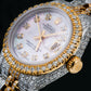 Rolex Datejust 26MM 6917 Pink Mother of Pearl Diamond Dial Diamond Bezel Two Tone Yellow Gold Full Diamond Jubilee Bracelet 5.75ct
