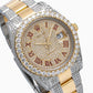Rolex Datejust 41MM 116333 Diamond Paved Red Roman Dial Diamond Bezel Two Tone Yellow Gold Semi Diamond Oyster Bracelet 11.75ct