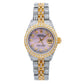 Rolex Datejust 26MM 6917 Pink Mother of Pearl Diamond Dial Diamond Bezel Two Tone Yellow Gold Full Diamond Jubilee Bracelet 5.75ct