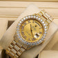 Rolex Day-Date 36MM 18038 Champagne Roman Diamond Dial Diamond Bezel 18K Yellow Gold Full Diamond President Bracelet 18.83ct