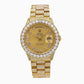Rolex Day-Date 36MM 18038 Champagne Roman Diamond Dial Diamond Bezel 18K Yellow Gold Full Diamond President Bracelet 18.83ct