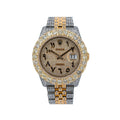 Rolex Datejust 36MM 116233 Diamond Paved Eastern Arabic Dial Diamond Bezel Two Tone Yellow Gold Full Diamond Jubilee Bracelet