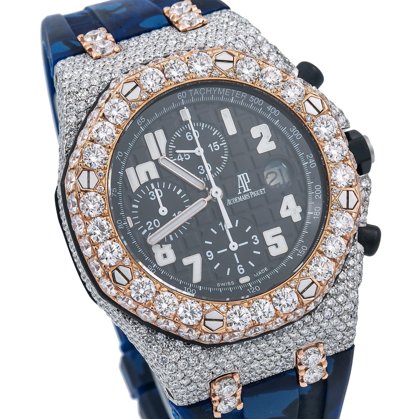 Audemars Piguet Royal Oak Offshore Chronograph 26170ST 42MM Black Dial With 15.75 CT Diamonds