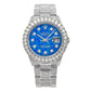 Rolex Datejust 36MM 16014 Blue Diamond Dial Diamond Bezel Stainless Steel Full Diamond Oyster Bracelet