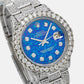 Rolex Datejust 36MM 16014 Blue Diamond Dial Diamond Bezel Stainless Steel Full Diamond Oyster Bracelet