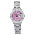 Rolex Datejust 26MM 69160 Pink Mother of Pearl Diamond Dial Diamond Bezel Stainless Steel Full Diamond Oyster Bracelet 6.95ct
