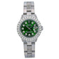 Rolex Datejust 26MM 69160 Green Diamond Dial Diamond Bezel Stainless Steel Semi Diamond Oyster Bracelet 6.05ct