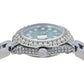 Rolex Datejust 26MM 69160 Green Diamond Dial Diamond Bezel Stainless Steel Semi Diamond Oyster Bracelet 6.05ct